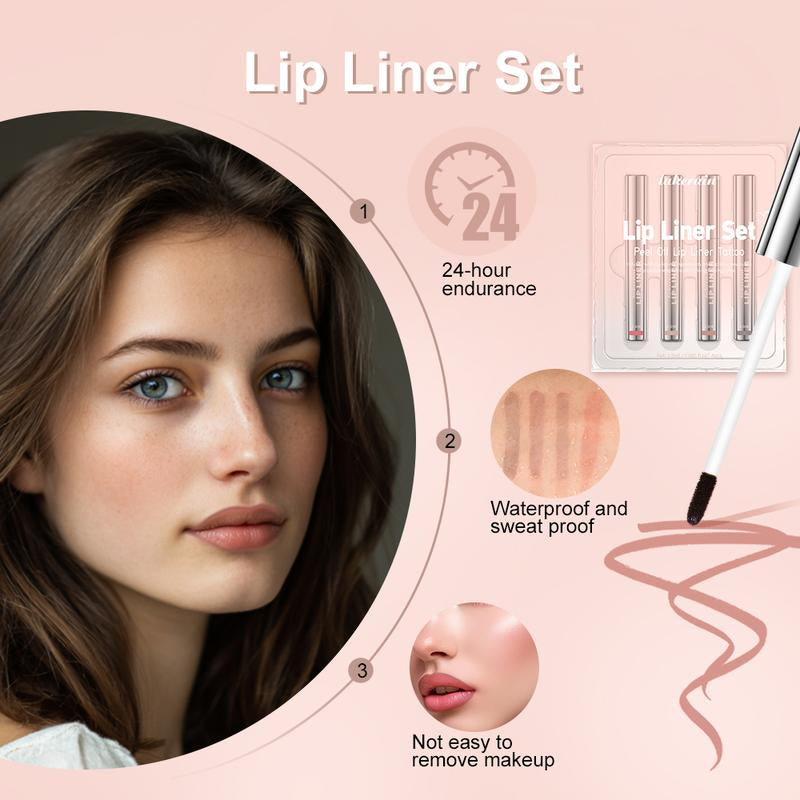 4-Piece Peel-Off Matte Lip Liner Set
