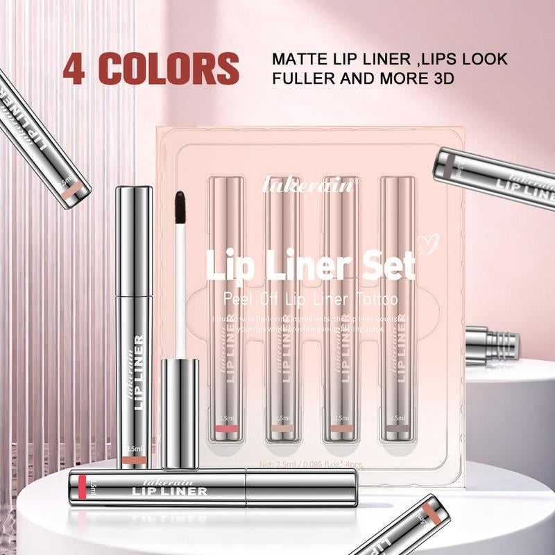 4-Piece Peel-Off Matte Lip Liner Set